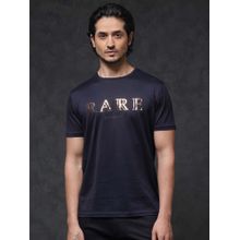 Rare Rabbit Echon Navy Graphic Print Regular Fit T-shirt