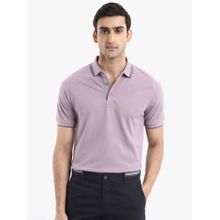 Rare Rabbit Hux Lavender Plain Regular Fit Polo T-shirt