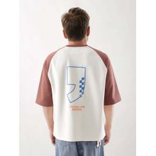 Rare Rabbit Revalo Rust Graphic Print Oversized T-shirt