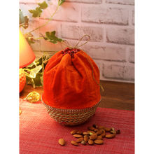 AAPNO RAJASTHAN Fabric Multipurpose Basket Orange