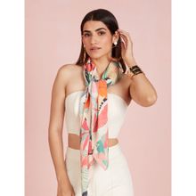 RSVP by Nykaa Fashion Multicolor Printed Tropical Floral Square Scarf