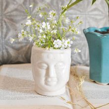 Hollyhock Calm Buddha Ceramic Planter