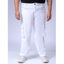Hardsoda By The Indian Garage Co Men Plus Size Solid Stretchable Denim Jeans White