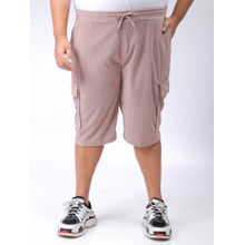 Hardsoda By The Indian Garage Co Men Plus Size Textured Cargo Shorts Pink