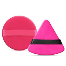 Matra Round & Triangle Pizza Powder Puff Makeup Sponge Finger Pad With Strap Combo (color May Vary)