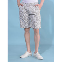 CRIMSOUNE CLUB Mens Grey Floral Print 100% Cotton Shorts