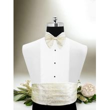 PELUCHE The Pale Lilac Beige Cummerbund, Bow Tie & Pocket Square Set for Men