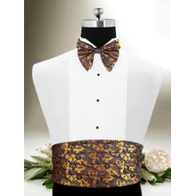 PELUCHE The Woodlot Copse Golden Cummerbund, Bow Tie & Pocket Square Set for Men