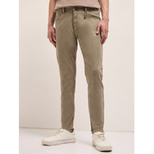 THE BEAR HOUSE Beige Solid Skinny Fit Jeans