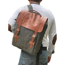 Mona B Upcycled Stylish Design Upto 14 inch Laptop Canvas Backpack