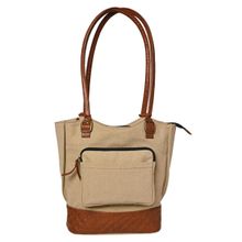 Mona B Womens Beige Two in One Convertible Backpack and Tote Bag