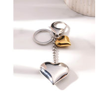 Palmonas Heart Charm Dual-Tone Keychain For Womens - Waterproof And Anti-Tarnish