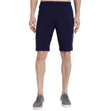 AM SWAN Cotton Rich Lycra Solid Shorts In Navy Blue