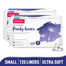 Sirona 100% Organic Cotton Ultra-Thin Panty Liners For Daily Use, Breathable & Toxin Free (S)