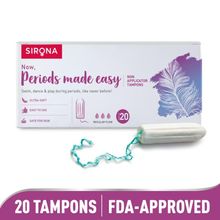 Sirona Fda Approved Non Applicator Tampons For Medium Flow, Ultra Soft, Safe, & Biodegradable