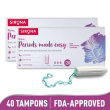 Sirona Fda Approved Period Made Easy Non Applicator Tampons (40) For Medium & Regular Flow