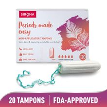 Sirona Fda Approved Period Made Easy Non Applicator Tampons (20) For Super Heavy Flow, Biodegradable