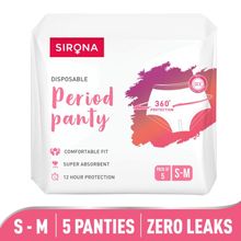 Sirona Disposable Period Panties For Heavy Flow, 360° Leakage & Rash Free Protection (S-M Size)