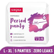 Sirona Disposable Period Panties For Heavy Flow, 360° Leakage & Rash Free Protection (L“Xl Size)
