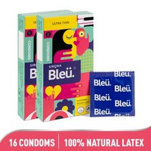 Sirona Bleu Ultra Thin Condoms For Men & Women, Vegan, Toxin Free & 100% Natural Latex
