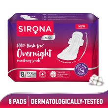 Sirona Max Overnight Sanitary Pads For Heavy Flow, 100% Rash Free & Organic Cotton, Gots Certified
