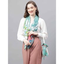 Tossido Green Floral Scarf & Bag Scarf