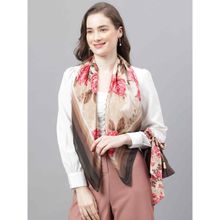 Tossido Beige Floral Scarf & Bag Scarf