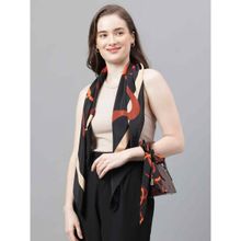 Tossido Black Abstract Scarf & Bag Scarf