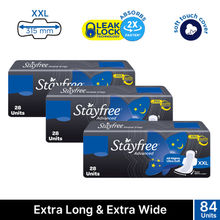 Stayfree Advanced All Nights Sanitary Pads with Cottony Soft Cover - XXL - Combo Pack of 84
