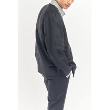 Bhaane Savio Linen Jacket - Navy Blue