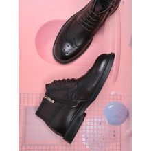 Cobblerz Men Coffee Brown Mid-Top Brogues Boots