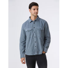Pepe Jeans Grey Textured Corduroy Oversized Shirt