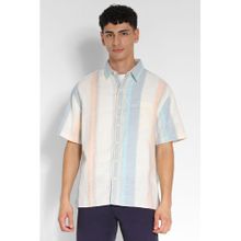 American Eagle Men Multicolored Striped Button-Up Poolside Casual Shirt