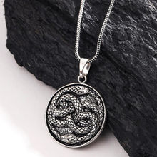 VIRAASI Men Silver-Toned Snake Pendant with Chain