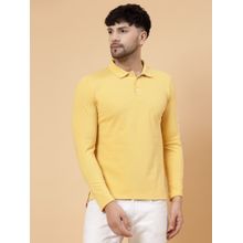 RIGO Men Yellow Printed Polo T-Shirt
