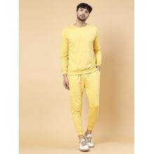 RIGO Men Yellow Solid Terry Tracksuit (Set of 2)