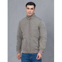 Red Tape Light Olive Solid Polyester Mens Bomber Jacket