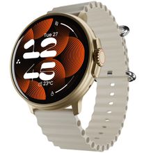Ambrane Wise Rush Bluetooth Calling Smartwatch with Circular Dial -Cream