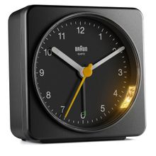 Braun Classic Analogue Alarm Clock with Snooze and Light in Black
