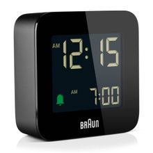 Braun Digital Travel Alarm Clock with Snooze in Black