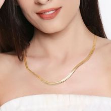 Fabula Jewellery Gold Tone Delicate Snake Chain Fashion Necklace for Women & Girls