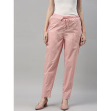 Go Colors Women Baby Solid Mid Rise Cotton Pants - Pink