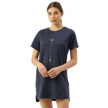 Enamor Essentials E061 Women's Relaxed Fit Tunic Tee - Blue