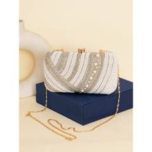 Fabbhue Women's Hand Embroidered Box Clutch Purse