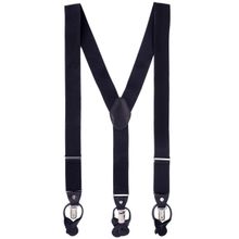 The Tie Hub Signature Solid Black Y Back Button-end Suspender