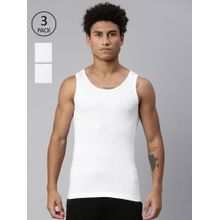 Levi's 013 Rib Vest with Side Branding Comfort & Smartskin Technology - White (Pack of 3)