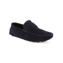 Louis Stitch Solid Blue Italian Suede Leathers Loafers