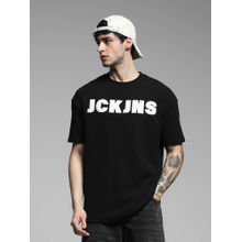 Jack & Jones Black Printed Oversized Fit T-Shirt