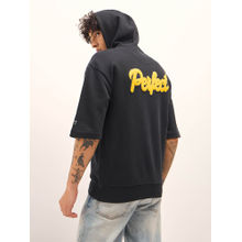 THE BEAR HOUSE Black Solid Relaxed Fit Hoodie