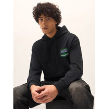THE BEAR HOUSE Black Solid Relaxed Fit Hoodie
